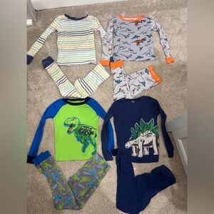 Lot of Little Boy Size 6 pajama sets dinosaur pajamas long sleeve and pants